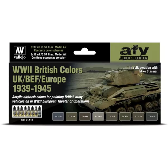 Vallejo - Model Air / 8 colors set - WWII British Colors UK/BEF/Europe 1939-1945-71614