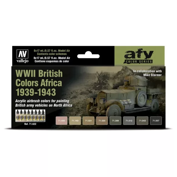 Vallejo - Model Air / 8 colors set - WWII British Colors Africa 1939-1943-71622