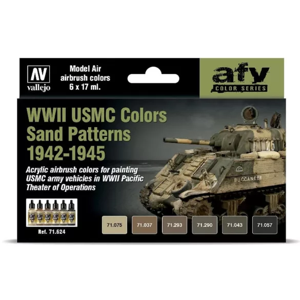 Vallejo - Model Air / 6 colors set - WWII USMC Colors Sand Patterns 1942-1945-71624