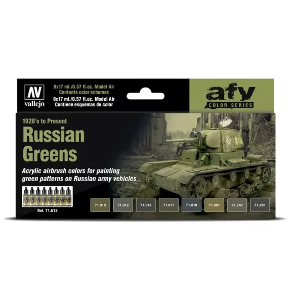 Vallejo - Model Air / 8 colors set - Russian Greens 1928's to Present-71613