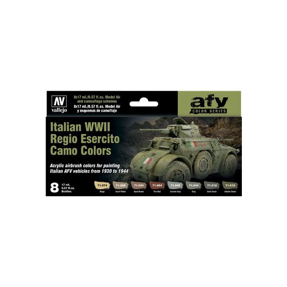 Vallejo - Model Air / 8 colors set - Italian WWII Regio Esercito Camo Colors 1930-1944-71645