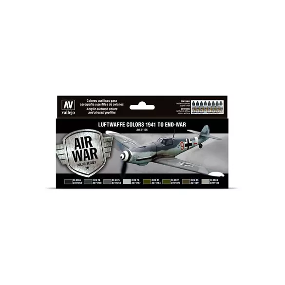 Vallejo - Model Air / Luftwaffe / 8 colors set - Colors 1941 to EndWar-71166