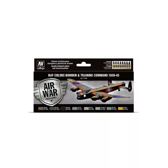 Vallejo - Model Air / RAF / 8 colors set - Bomber Air Command & Training Air Command 1939-1945-71145