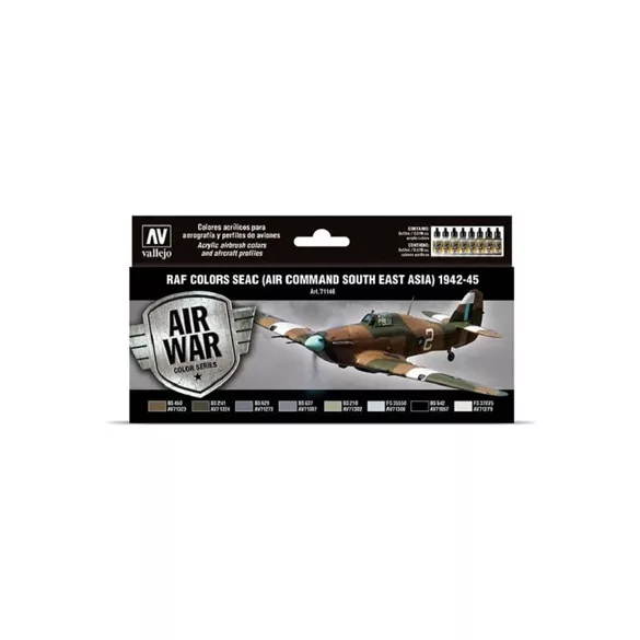 Vallejo - Model Air / RAF / 8 colors set - Seac (Air Command South East Asia) 1942-1945-71146