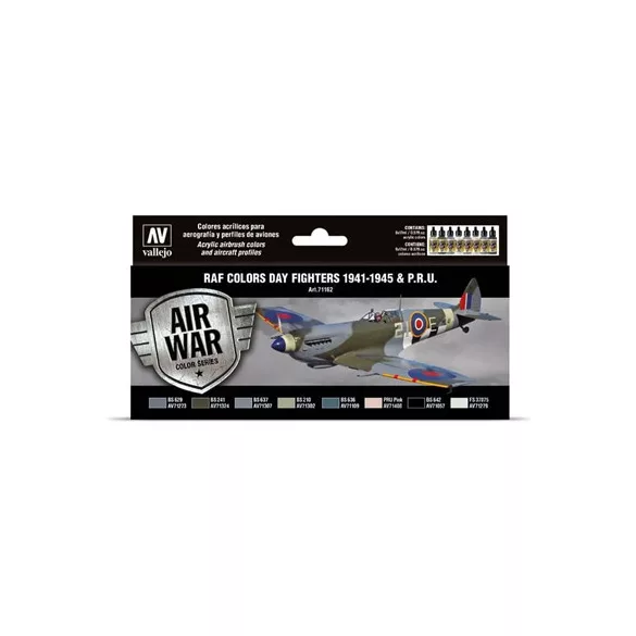 Vallejo - Model Air / RAF / 8 colors set - WWII RAF Day Fighters 1941-1945 & P.R.U.-71162