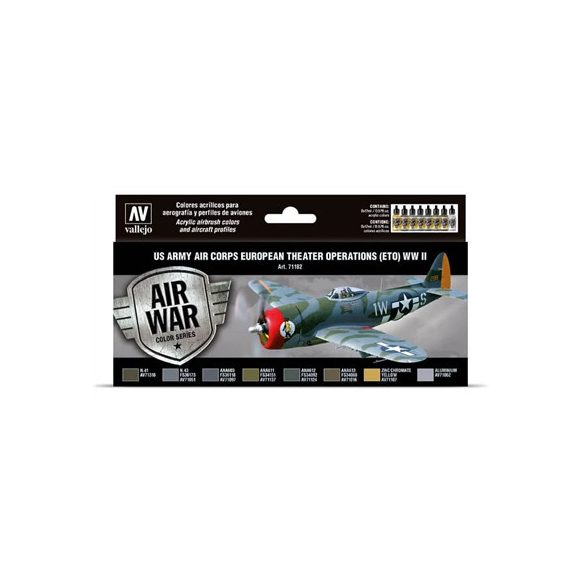 Vallejo - Model Air / US Army Air Corps / 8 colors set - European Theater Op. (ETO) WWII-71182