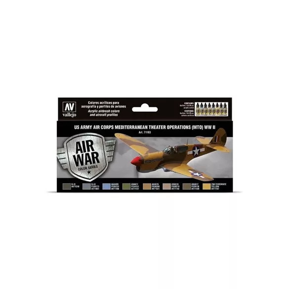Vallejo - Model Air / US Army Air Corps / 8 colors set - Mediterranean Theater Op. (MTO) WWII-71183