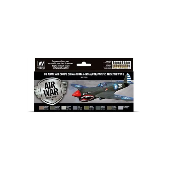 Vallejo - Model Air / US Army Air Corps / 8 colors set - ChinaBurmaIndia Pacific Theather WWII-71184
