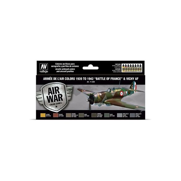 Vallejo - Model Air / Armée de l'Air / 8 colors set - 1939 to 1942 "Battle of France" & Vichy AF-71626