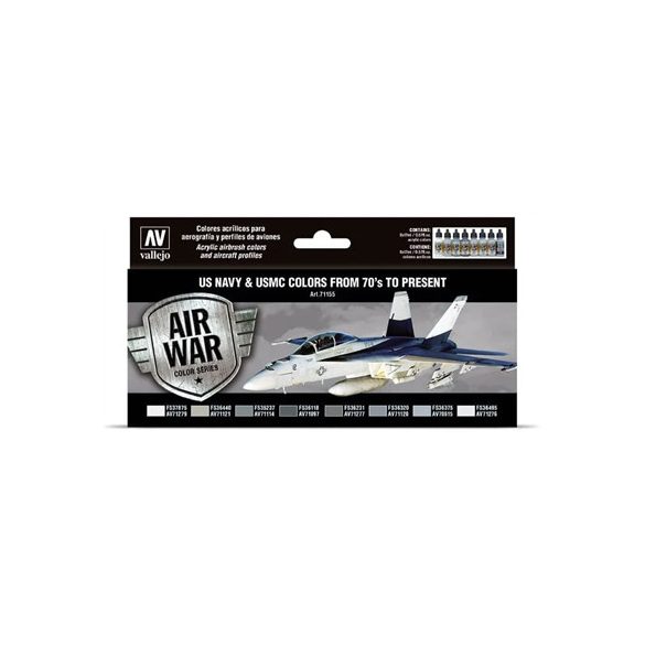 Vallejo - Model Air / USN / 8 colors set - US Navy & USMC Colors from 70's to present-71155