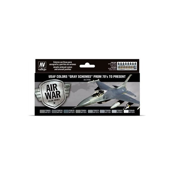 Vallejo - Model Air / USAF / 8 colors set - USAF Colors Grey Schemes from 70's to present-71156