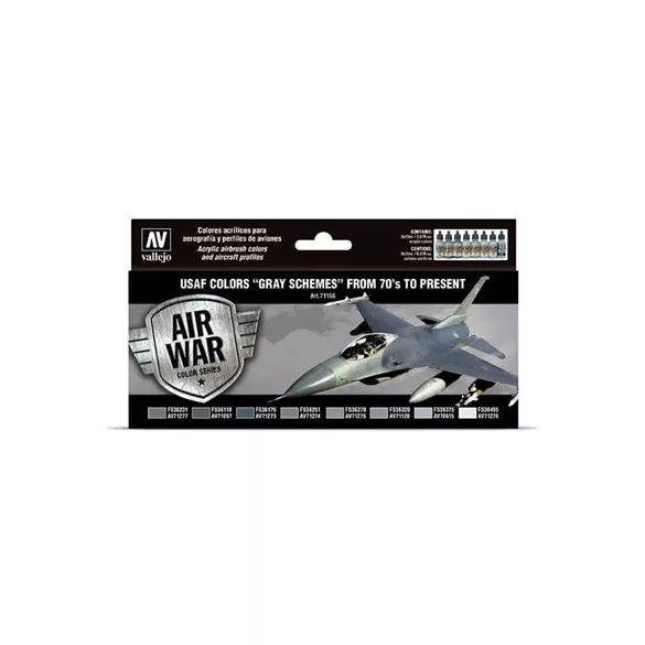 Vallejo - Model Air / USAF / 8 colors set - USAF Colors Grey Schemes from 70's to present-71156