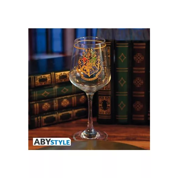 Harry Potter - Stemmed Glass - Hogwarts Crest-ABYVER248