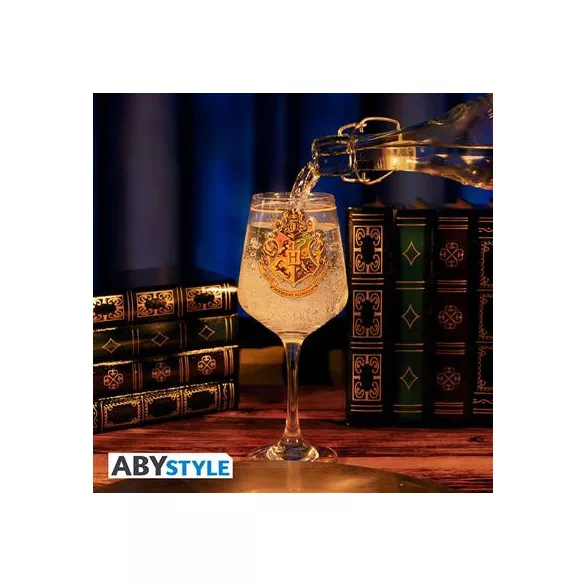 Harry Potter - Stemmed Glass - Hogwarts Crest-ABYVER248