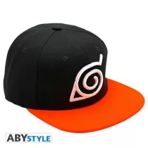 NARUTO SHIPPUDEN - Snapback Cap - Black & Orange - Konoha-ABYCAP018