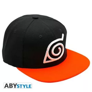 NARUTO SHIPPUDEN - Snapback Cap - Black & Orange - Konoha-ABYCAP018