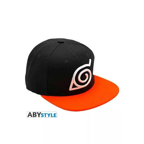 NARUTO SHIPPUDEN - Snapback Cap - Black & Orange - Konoha-ABYCAP018