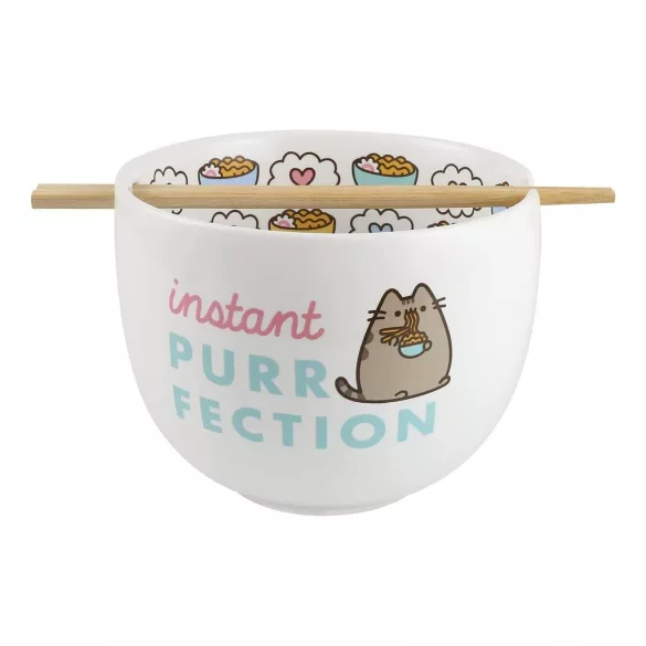 Pusheen Instant Purrfection Ramen Bowl with Chopsticks-ENS-6010804-C