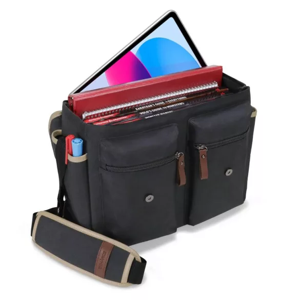 ENHANCE Designer Edition DnD Bag - Stylish RPG Player's Messenger Bag (Black)-ENBCCDP100BKEW