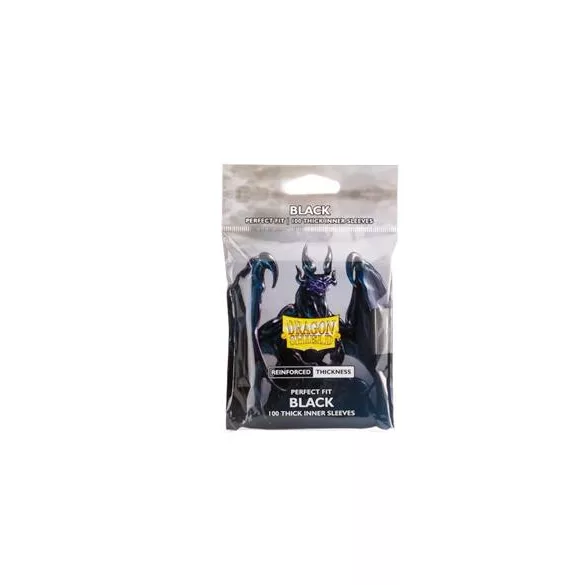 Dragon Shield Standard size Perfect fit - Inner Sleeves - Thick Inner Black (100 Sleeves)-AT-13005