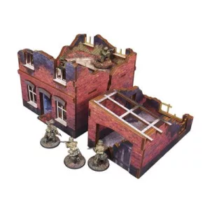WW2 Ostfront Stalingrad Small House (with garage) (3) PREPAINTED [28mm/1:56]-H00243