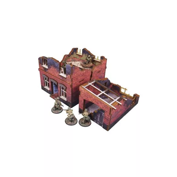 WW2 Ostfront Stalingrad Small House (with garage) (3) PREPAINTED [28mm/1:56]-H00243