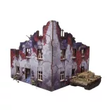 WW2 Ostfront Stalingrad Apartment Block Back (with balcony) (1) PREPAINTED [28mm/1:56]-H00245