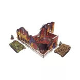 WW2 Ostfront Stalingrad School Left (with balcony) (1) PREPAINTED [28mm/1:56]-H00246