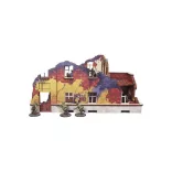 WW2 Ostfront Stalingrad School Left (with balcony) (1) PREPAINTED [28mm/1:56]-H00246