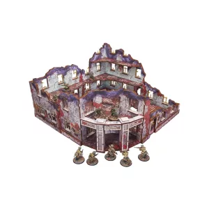 WW2 Ostfront Stalingrad Univermag Front (with balcony) (2) PREPAINTED [28mm/1:56]-H00248