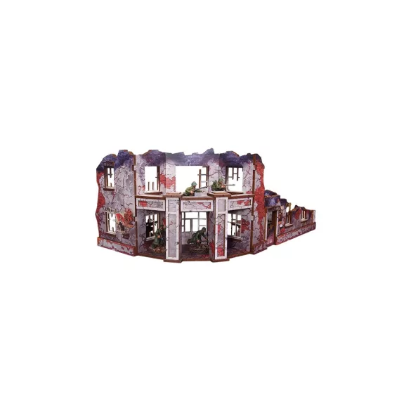WW2 Ostfront Stalingrad Univermag Front (with balcony) (2) PREPAINTED [28mm/1:56]-H00248
