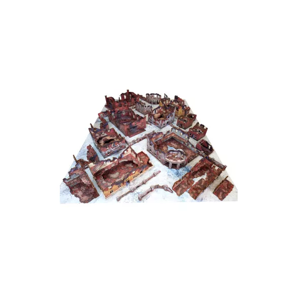 WW2 Ostfront Stalingrad Univermag Front (with balcony) (2) PREPAINTED [28mm/1:56]-H00248
