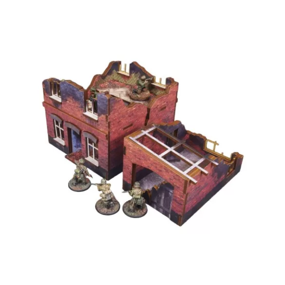 WW2 Ostfront Stalingrad Ruined Building (3) PREPAINTED [28mm/1:56]-H00251