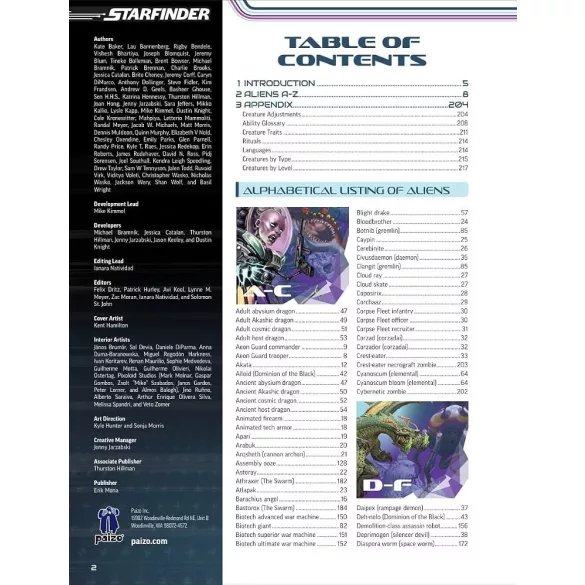 Starfinder Alien Core Special Edition (S2) bestiárium - angol kiadás