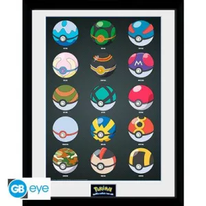 POKEMON - Framed print "Pokeballs" (30x40)-PFC2076