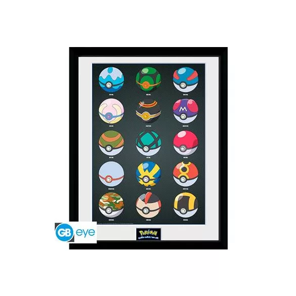 POKEMON - Framed print "Pokeballs" (30x40)-PFC2076