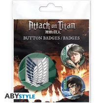 Attack on Titan Badge Pack - Eren & Levi jelvényszett, 3 db