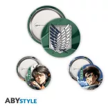 Attack on Titan Badge Pack - Eren & Levi jelvényszett, 3 db