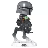 Funko POP! Rides DLX: The Mandalorian with Grogu in Imperial Remnant AT-RT figura