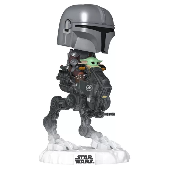 Funko POP! Rides DLX: The Mandalorian with Grogu in Imperial Remnant AT-RT figura