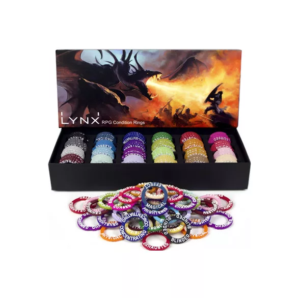 RPG Condition Rings/Markers set - Set of 96 Status & Effects Rings - EN-LNX01001