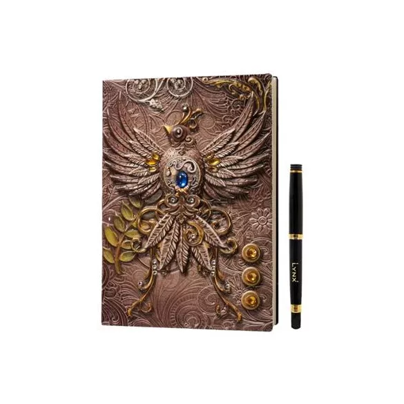 3D Faux-Leather Notebook / Journal - Pink Phoenix-LNX06004