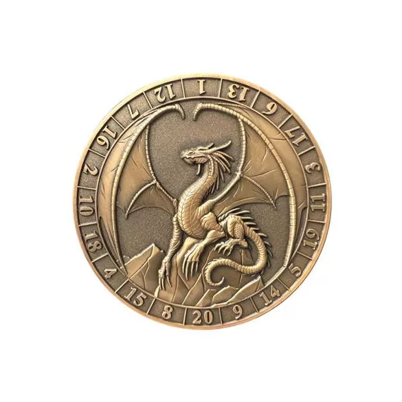Dice Coin D20 Lawful Gold Dragon-GLH02015