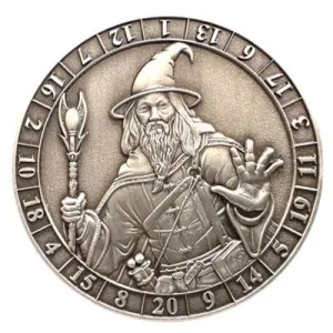 Dice Coin D20 Male Human Wizard-GLH02002