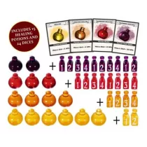 Healing Potion Markers & Dice - Set of 24 Dice & 15 Potions Tokens-LNX03001