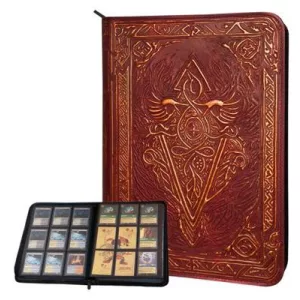 TCG Faux-Leather Trading Card Binder - Red-LNX10002