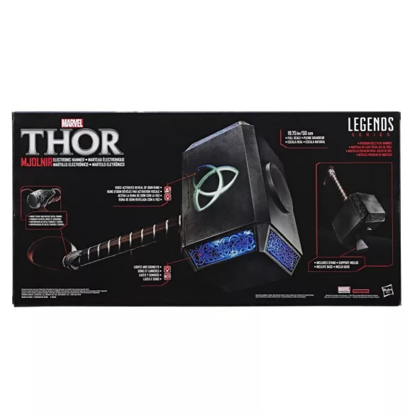 Marvel Legends Series Mjolnir Premium Electronic Roleplay Hammer with Light and Sound-C1881AS0
