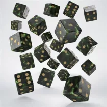 Full Pack of D6s: Bottle green & Gold-S20603