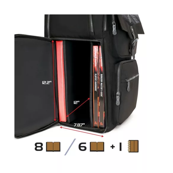 ENHANCE Collector's Edition DnD Backpack - DM hátizsák, 6-8 könyvhöz (Dragon Black)