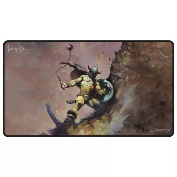 UP - Frank Frazetta - "Warrior with Ball and Chain" Black Stitched Playmat-16755